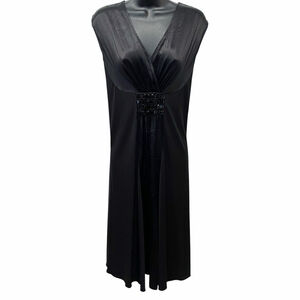 Karen Kane Womens S Embellished Party Cocktail Dress Sleeveless Empire Black